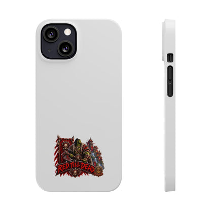Slim Phone Case — “Red Till Dead” Vintage Horror Graphic
