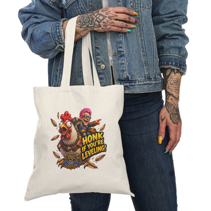 Leveling Gamer Tote Bag — "Honk If You're Leveling" Funny RPG Gaming Tote