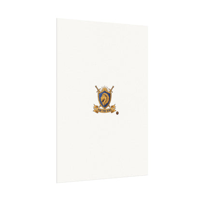 Lion Crest Watercolor Poster — 'Bow to the King' Matte Art Print
