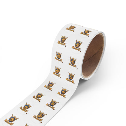 Round Sticker Roll — 'For The King' Lion Crest Label