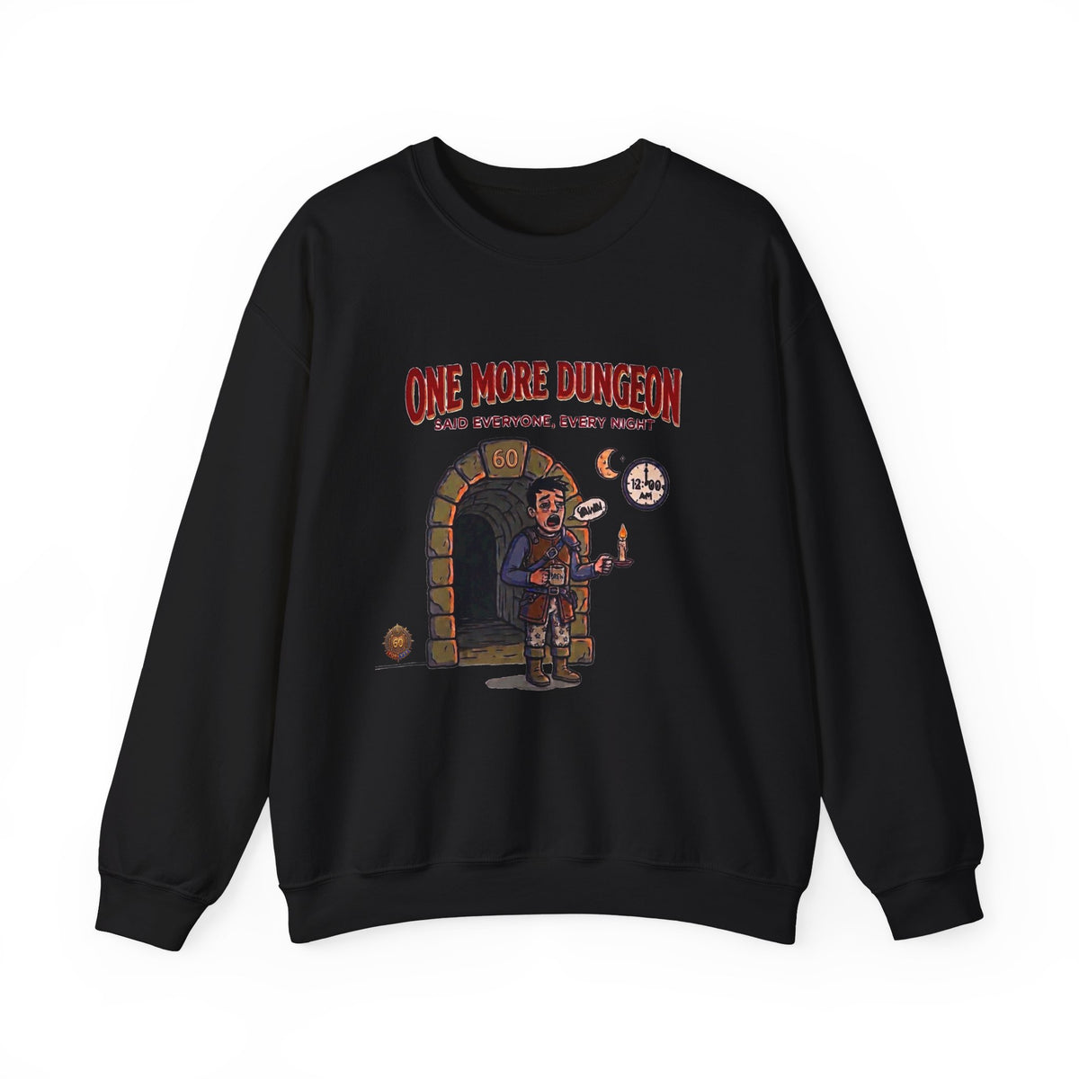 One More Dungeon Graphic Sweatshirt — Funny RPG Gamer Crewneck
