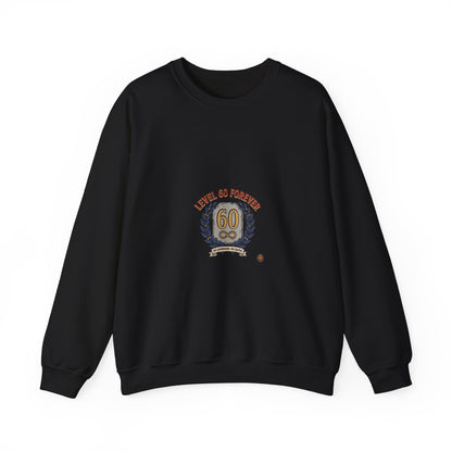 60th Birthday Crewneck Sweatshirt – "Level 60 Forever" Retro Badge