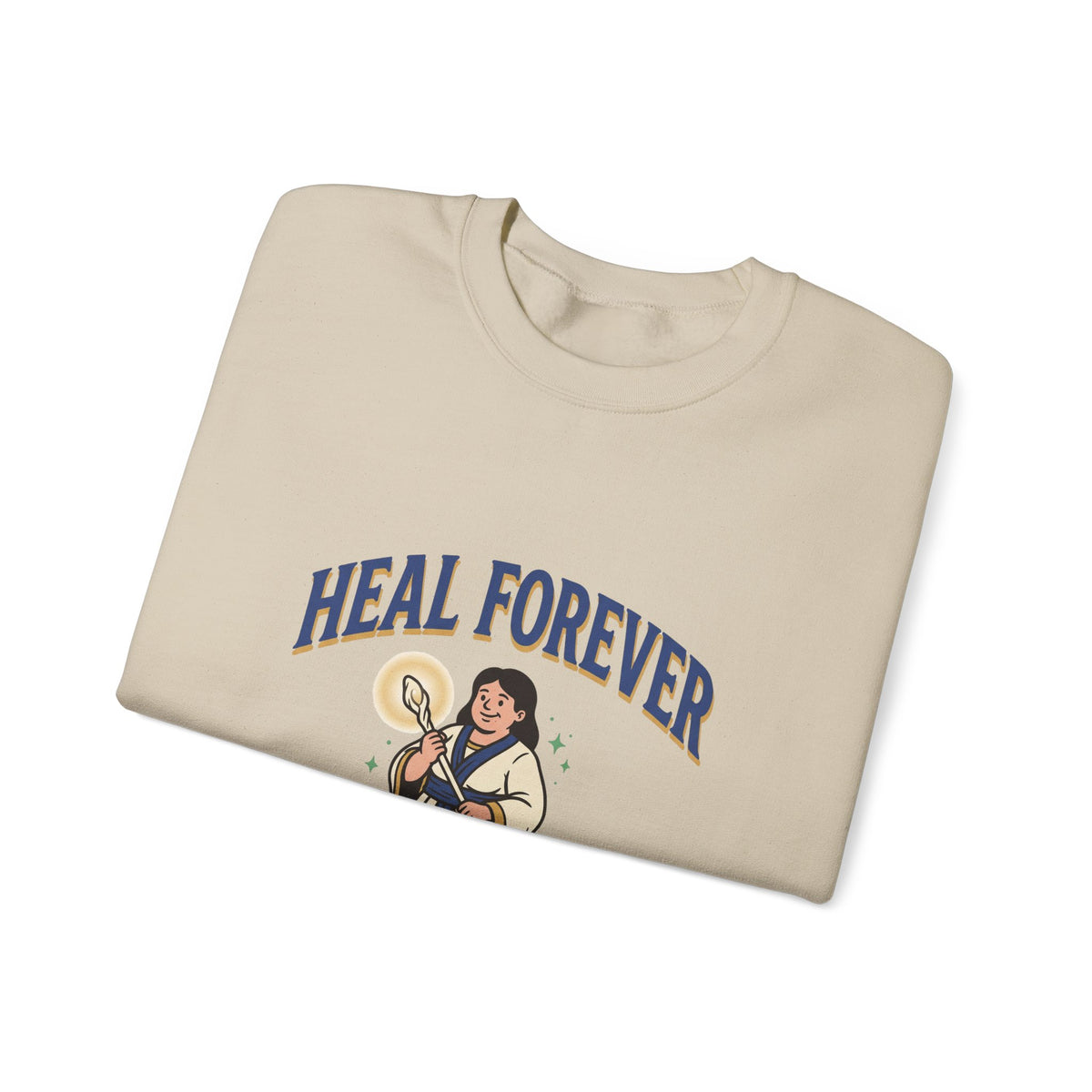 Heal Forever Sweatshirt — Vintage Saint Illustration Crewneck