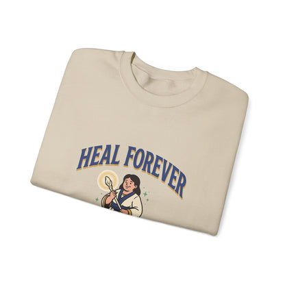 Heal Forever Sweatshirt — Vintage Saint Illustration Crewneck