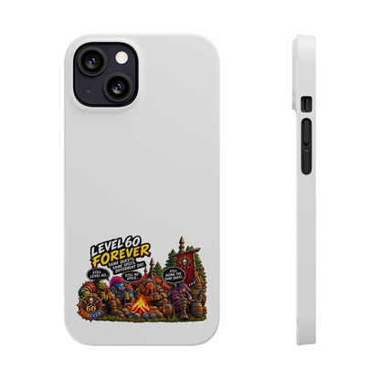 Level 60 Forever Slim Phone Case — Retro RPG Camping Gamer Design