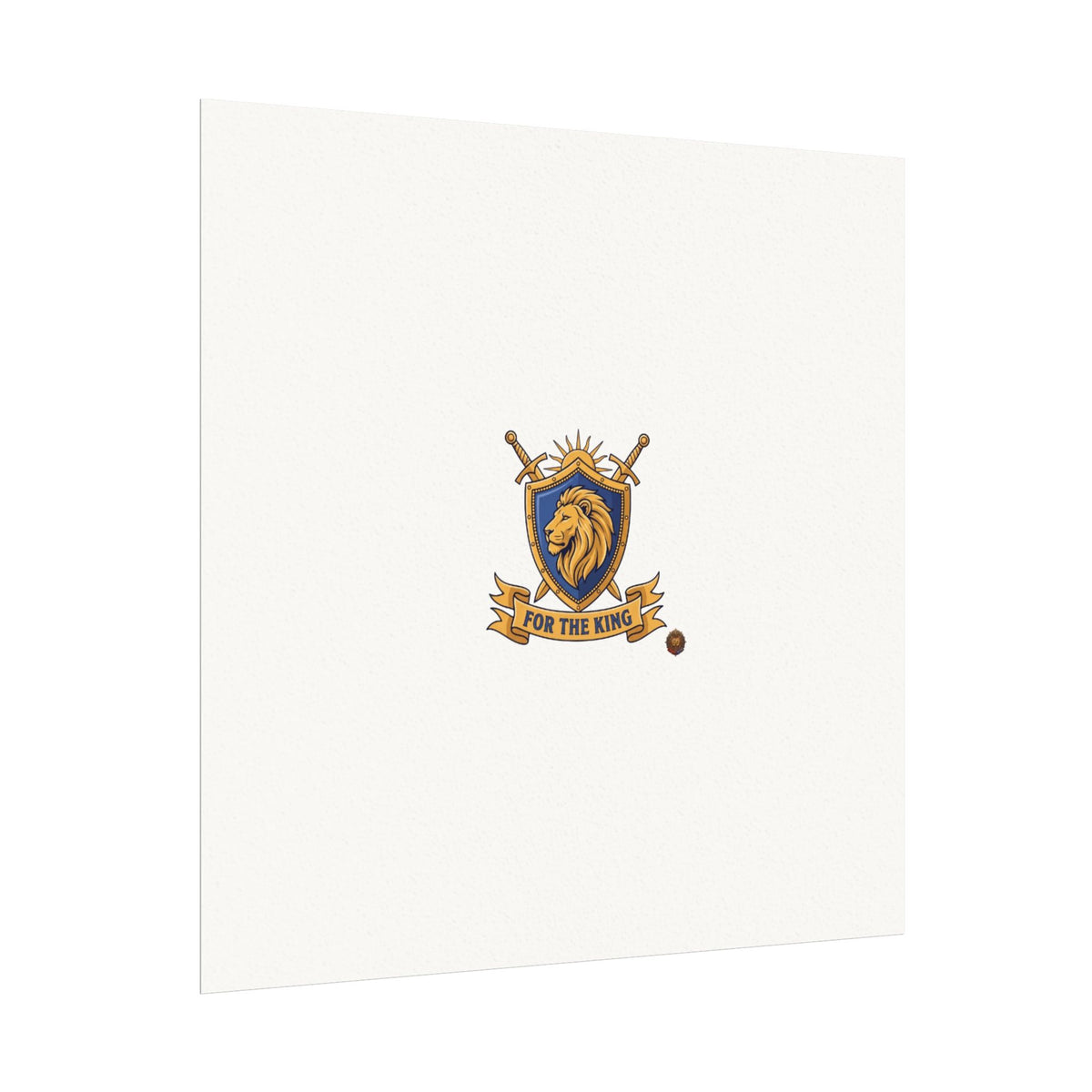 Lion Crest Watercolor Poster — 'Bow to the King' Matte Art Print