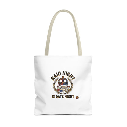 Raid Night Is Date Night Tote Bag — Military Police Themed Canvas Tote