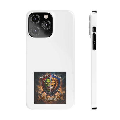 Slim Phone Case — Fantasy Shield Orc & Lion Crest "Sixty Forever"