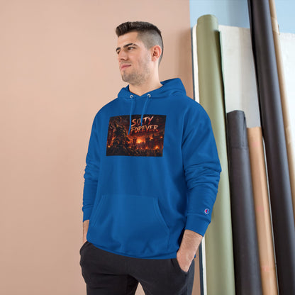 Champion Hoodie — 'Sixty Forever' Retro Horror Graphic Hoodie