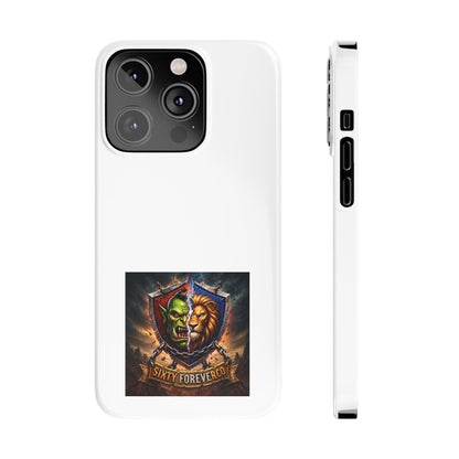 Slim Phone Case — Fantasy Shield Orc & Lion Crest "Sixty Forever"
