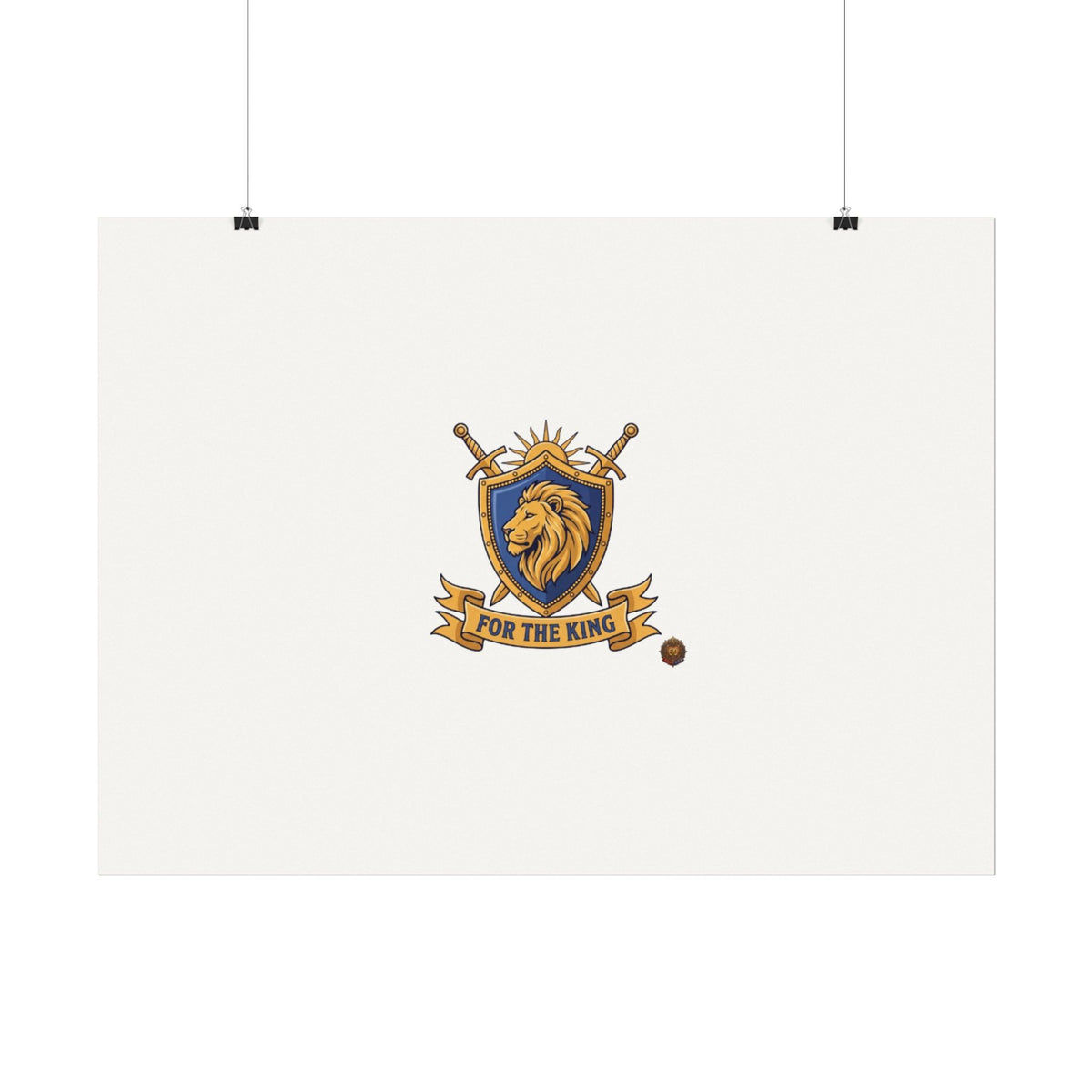 Lion Crest Watercolor Poster — 'Bow to the King' Matte Art Print
