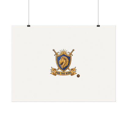 Lion Crest Watercolor Poster — 'Bow to the King' Matte Art Print