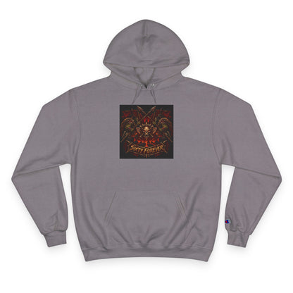 Champion Hoodie — Gothic Floral Skull Graphic Pullover