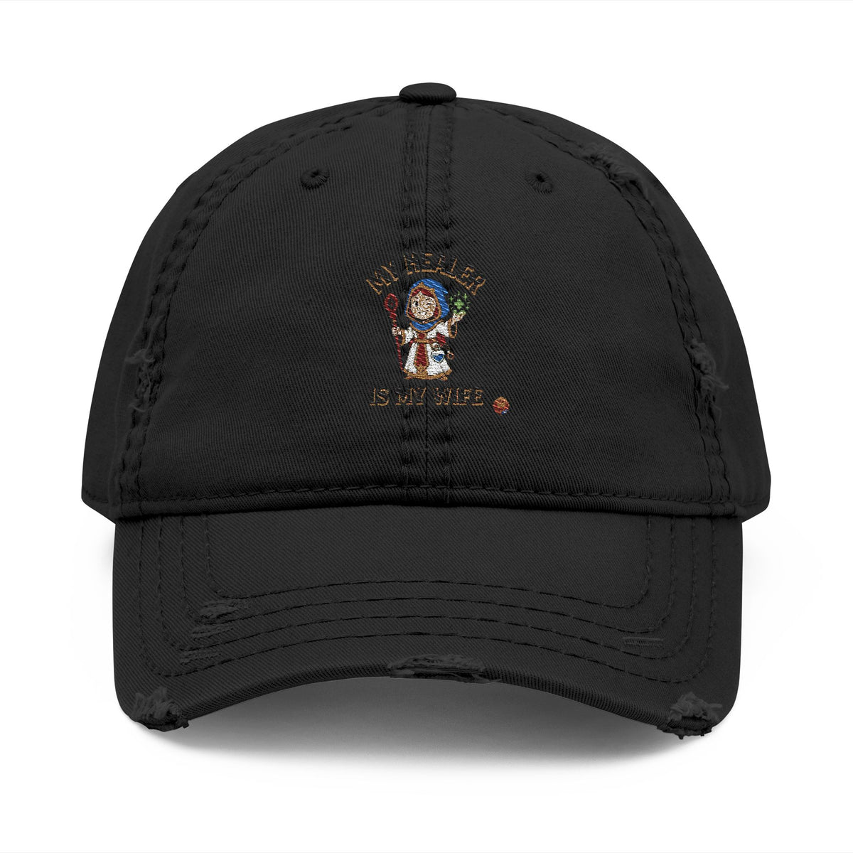 Distressed Embroidered Dad Hat - Native American Chief Design