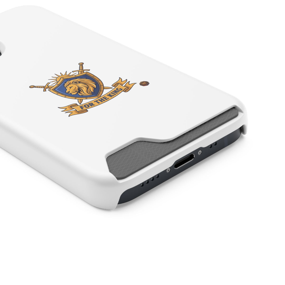 Lion Crest Phone Card Case — 'For The King' Slim Wallet Phone Case