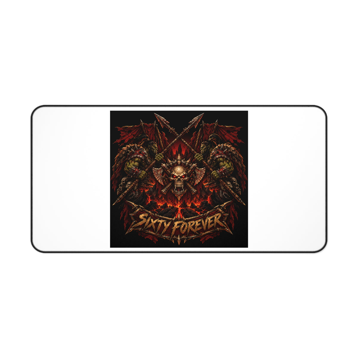 Skull Dragon Desk Mat — 'Sixty Forever' Gothic Gaming Mouse Pad