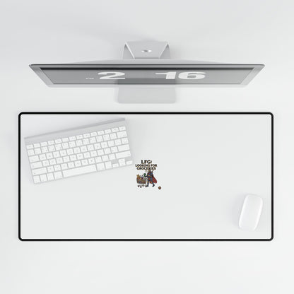 Gaming Desk Mat — 'Rest Before Check' Cute Coffee Cat Extended Mouse Pad