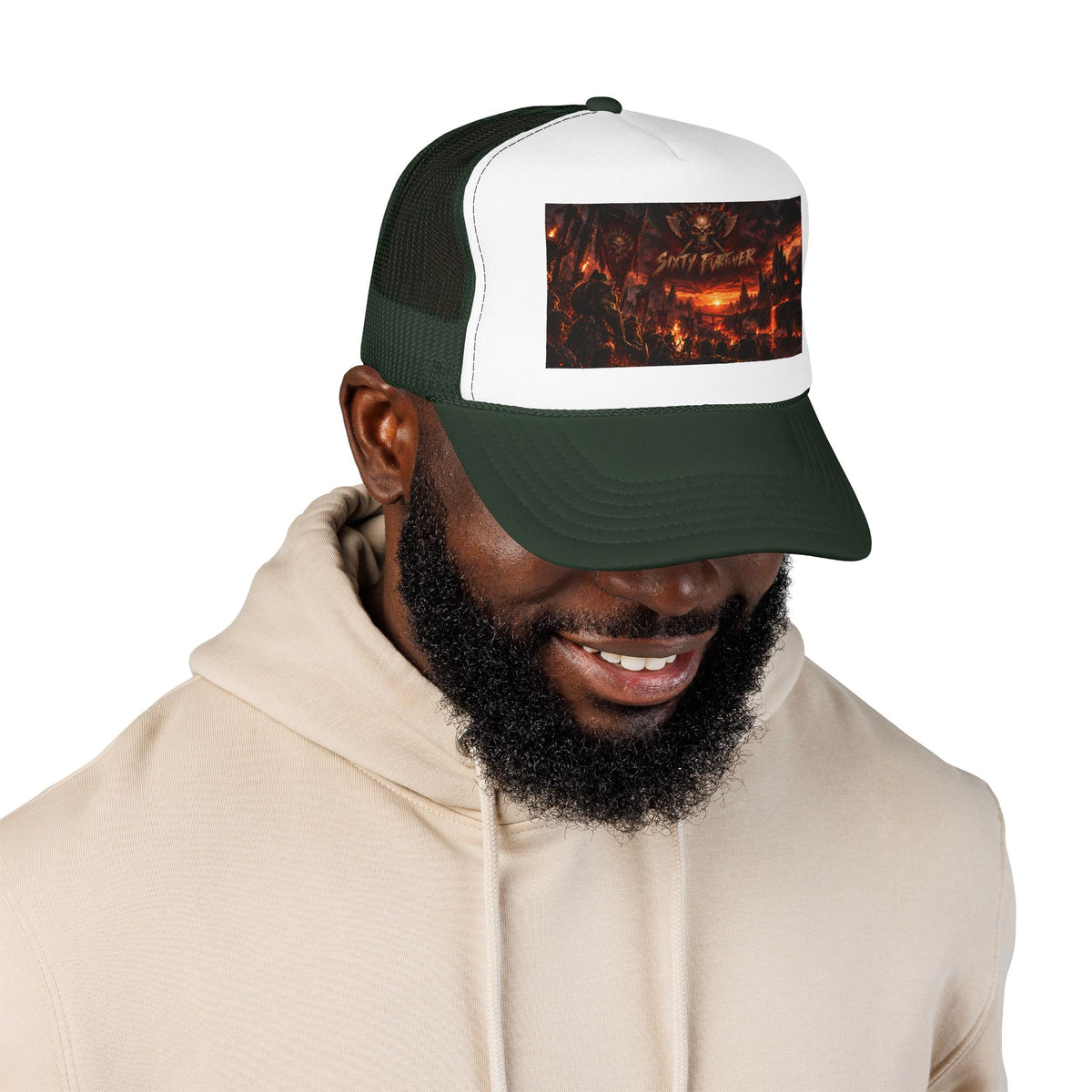 Foam Trucker Hat — Dark Fantasy 'Satanic' Apocalypse Graphic Cap