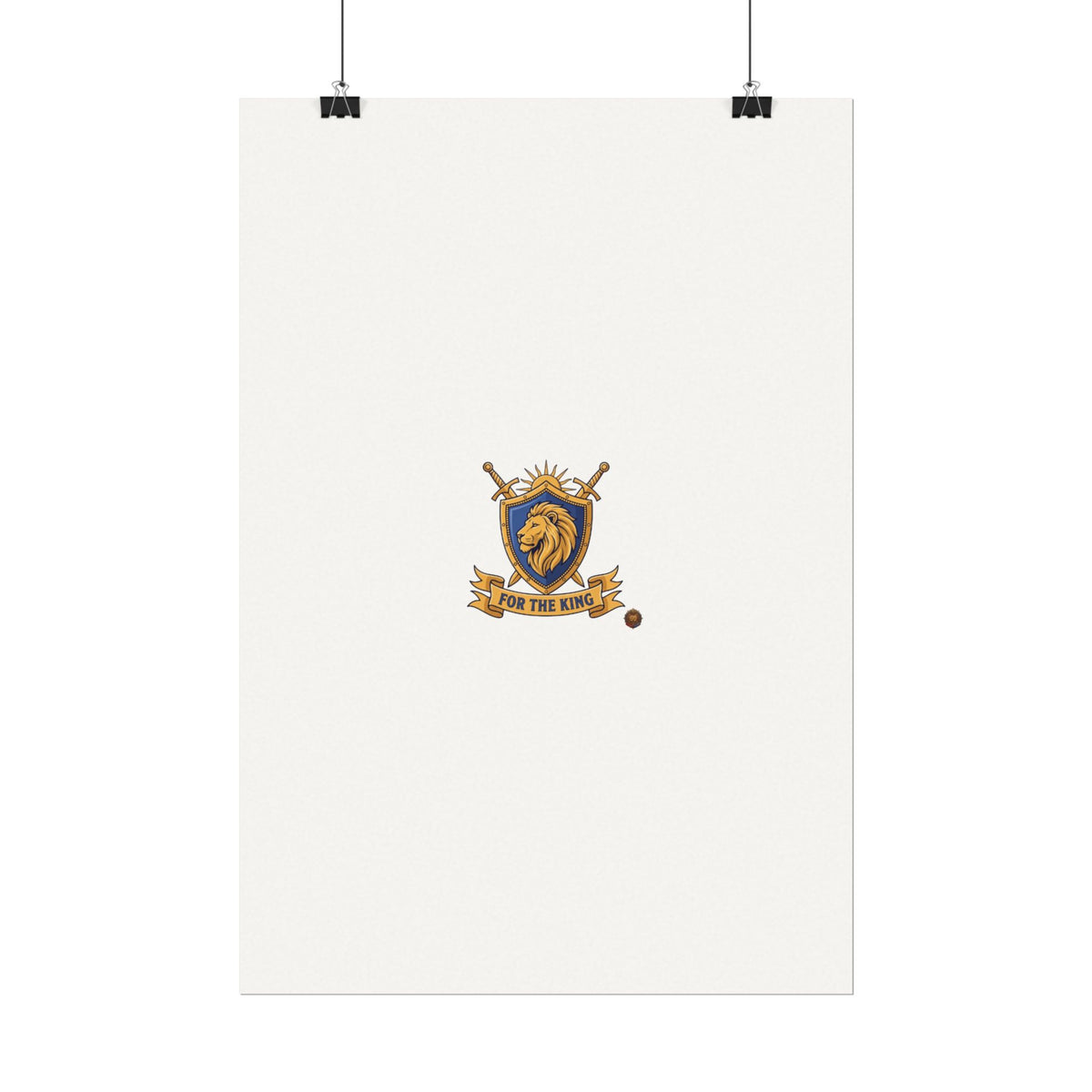 Lion Crest Watercolor Poster — 'Bow to the King' Matte Art Print