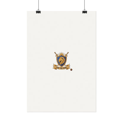 Lion Crest Watercolor Poster — 'Bow to the King' Matte Art Print