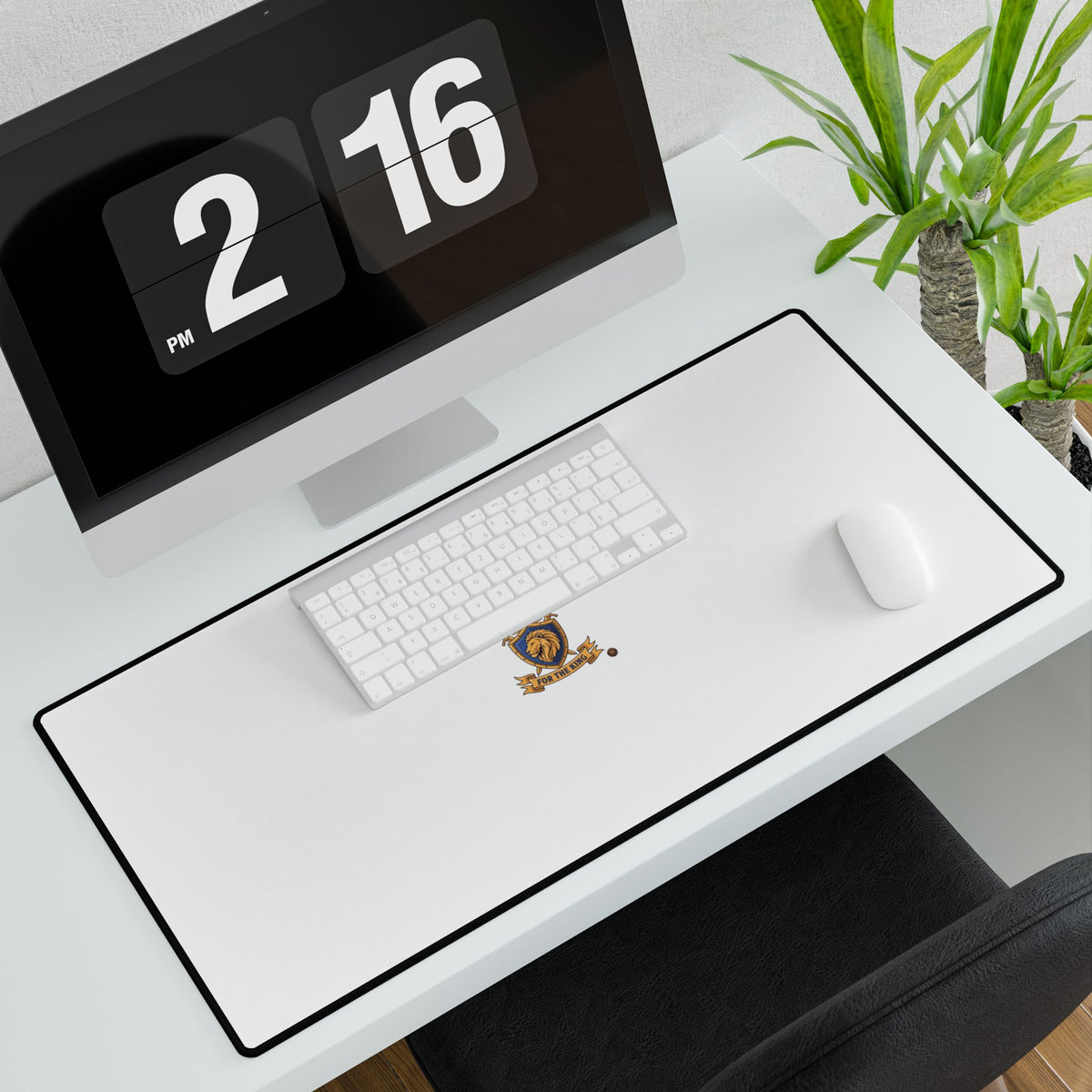 Minimalist Coat of Arms Desk Mat — Large Gaming & Office Mousepad