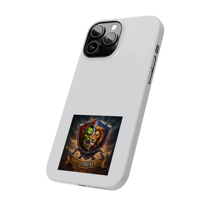 Slim Phone Case — Fantasy Shield Orc & Lion Crest "Sixty Forever"