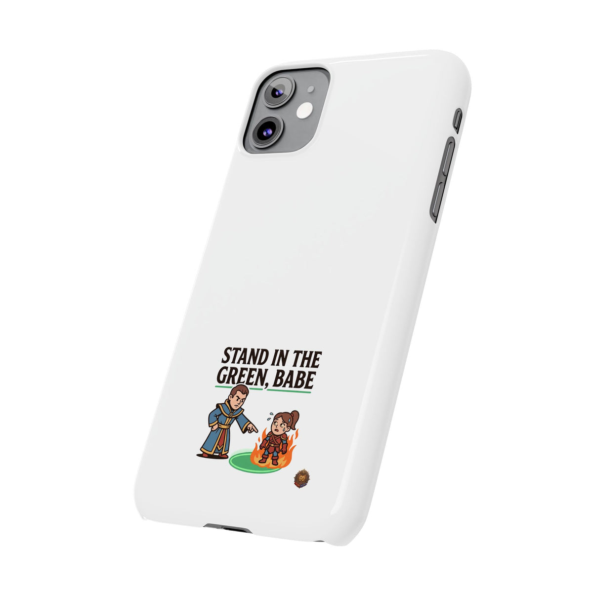 Stand in the Green, Babe Slim Phone Case — Funny Golf Cartoon Phone Cover