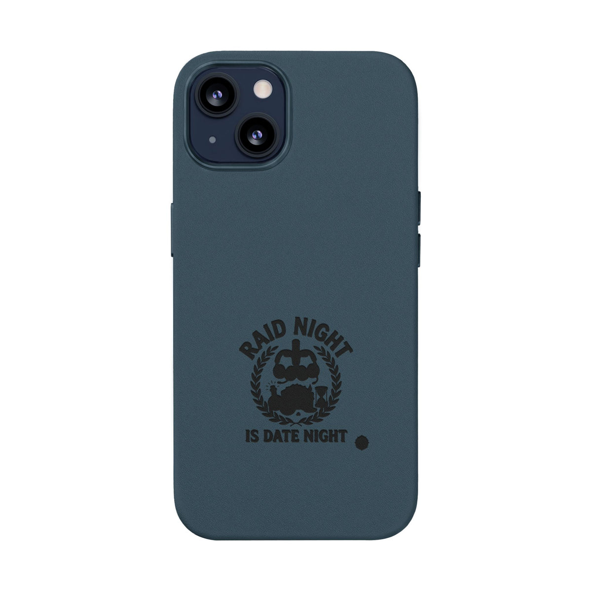 Engraved PU Leather Phone Case — 'Raid Night' Embossed Protective Cover