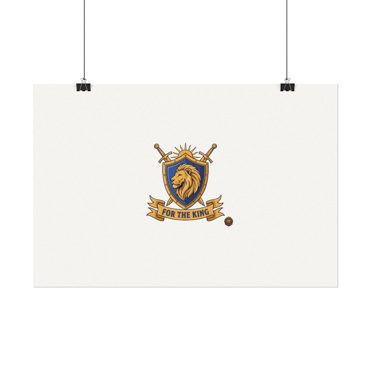 Lion Crest Watercolor Poster — 'Bow to the King' Matte Art Print