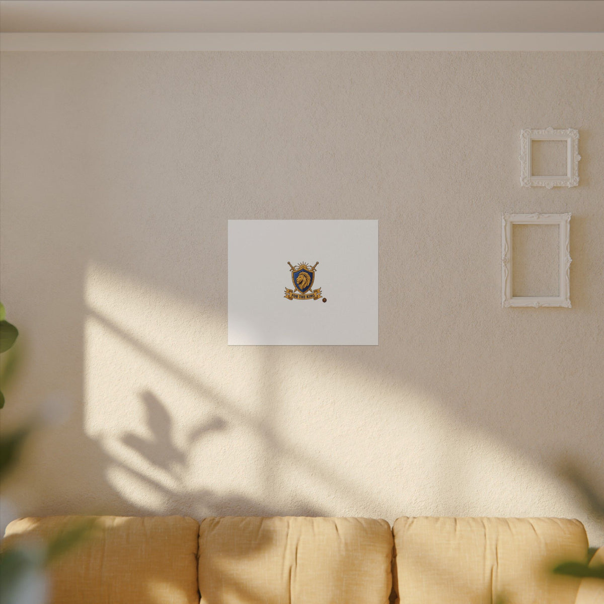 Lion Crest Watercolor Poster — 'Bow to the King' Matte Art Print