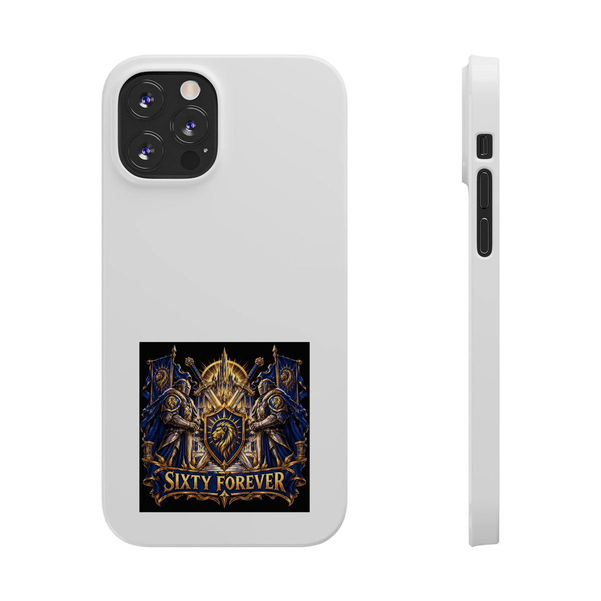 Slim Phone Case — "Sixty Forever" Shield Knight Graphic