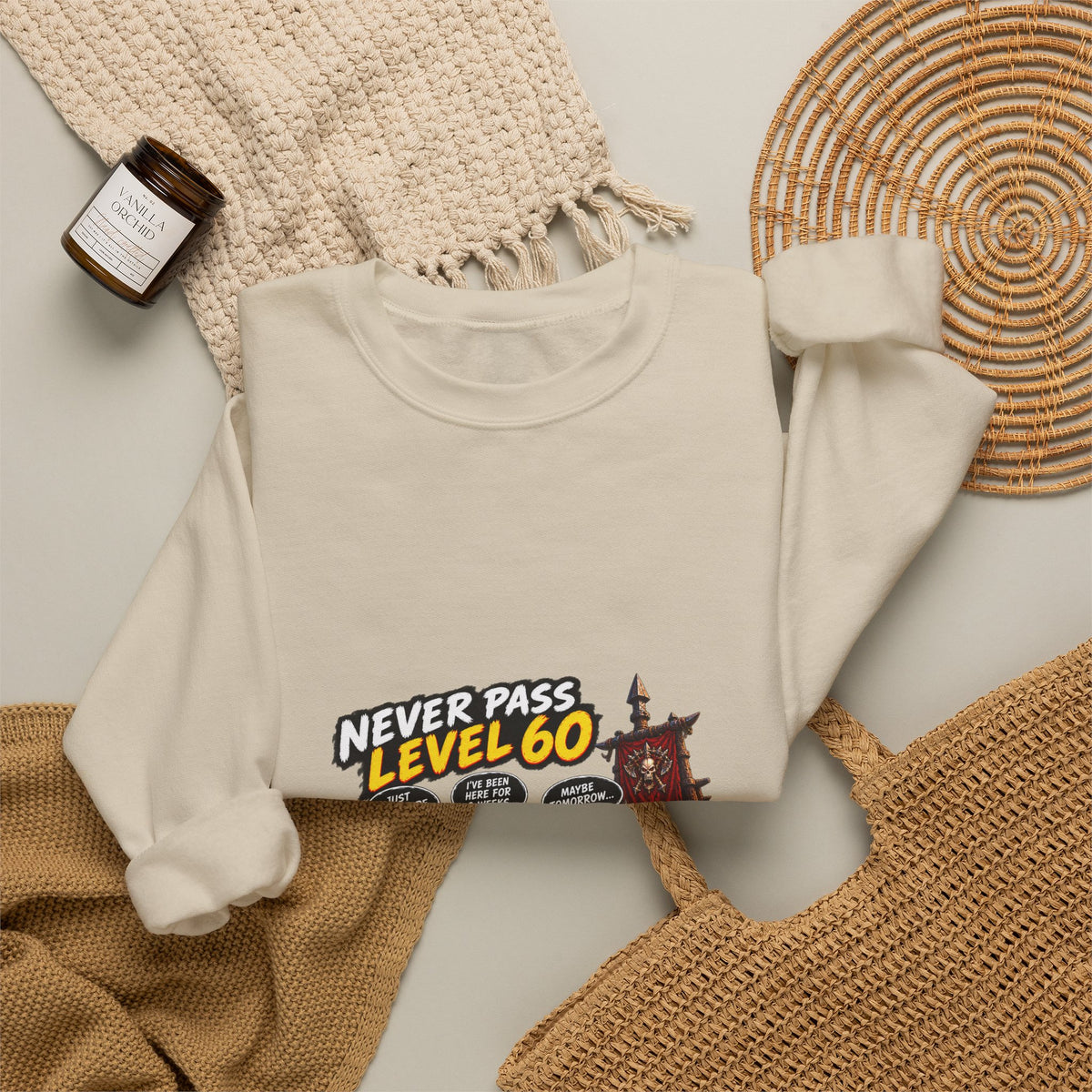 Never Pass Level 60 Crewneck Sweatshirt