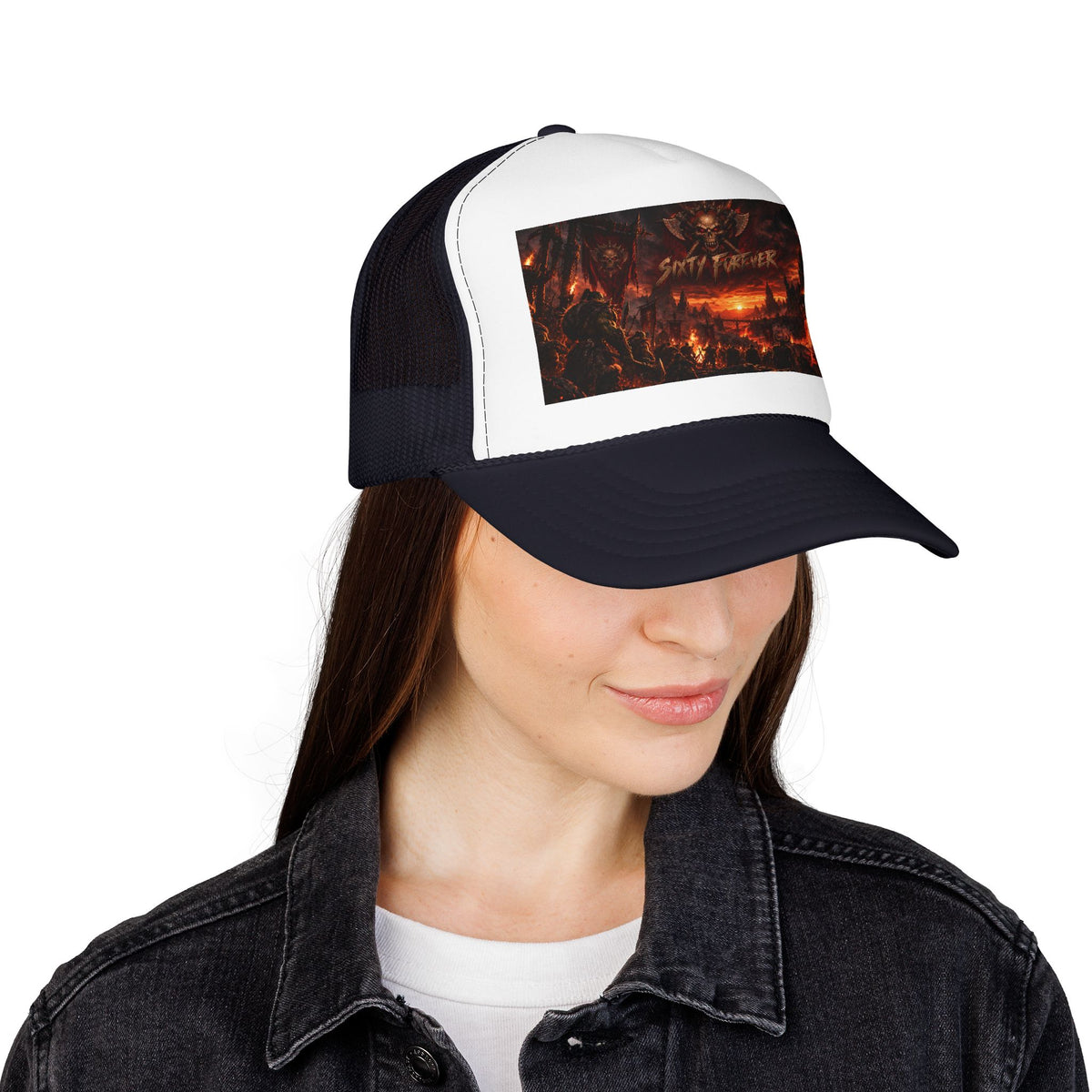 Foam Trucker Hat — Dark Fantasy 'Satanic' Apocalypse Graphic Cap