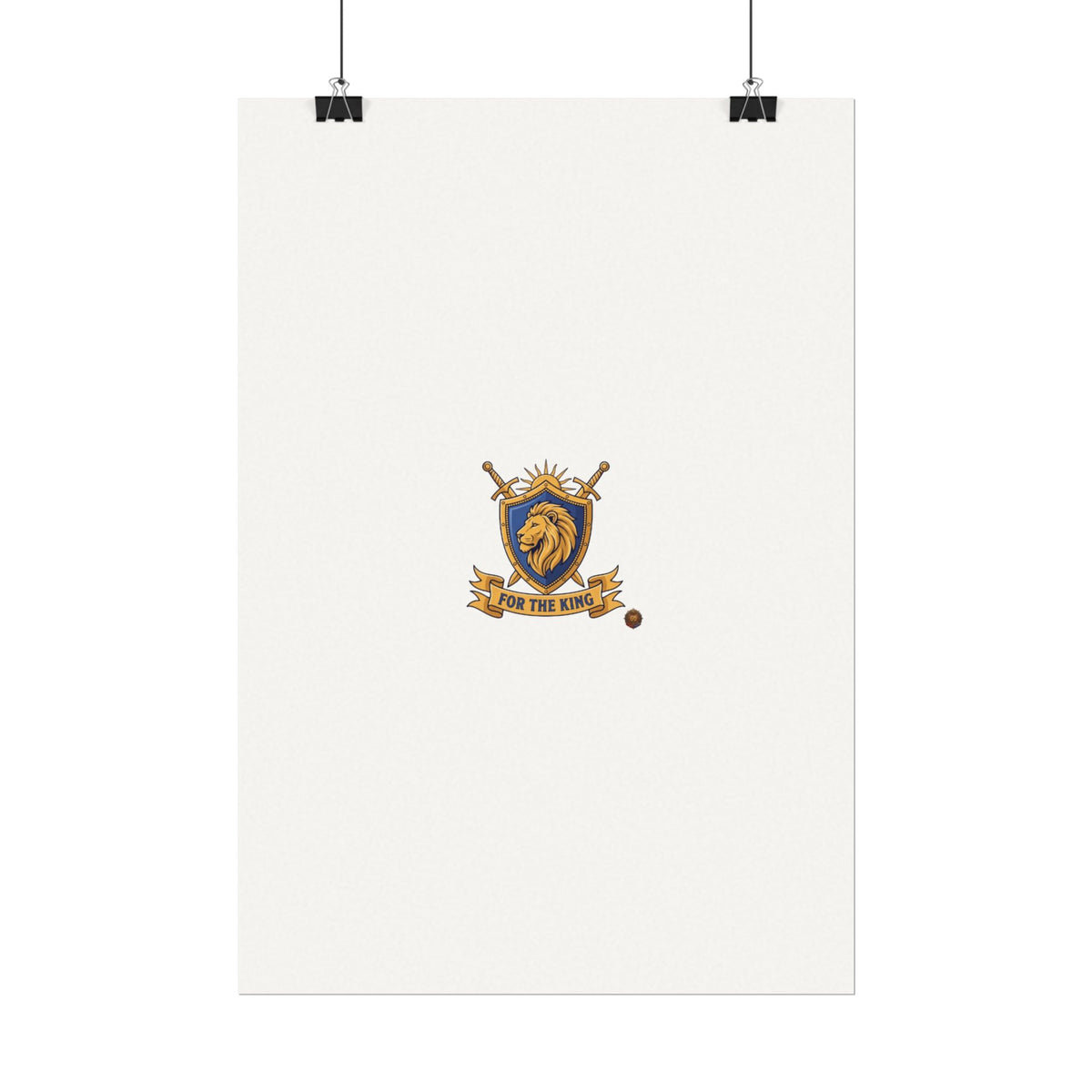 Lion Crest Watercolor Poster — 'Bow to the King' Matte Art Print