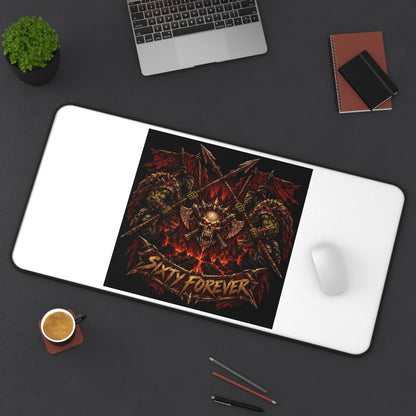 Skull Dragon Desk Mat — 'Sixty Forever' Gothic Gaming Mouse Pad