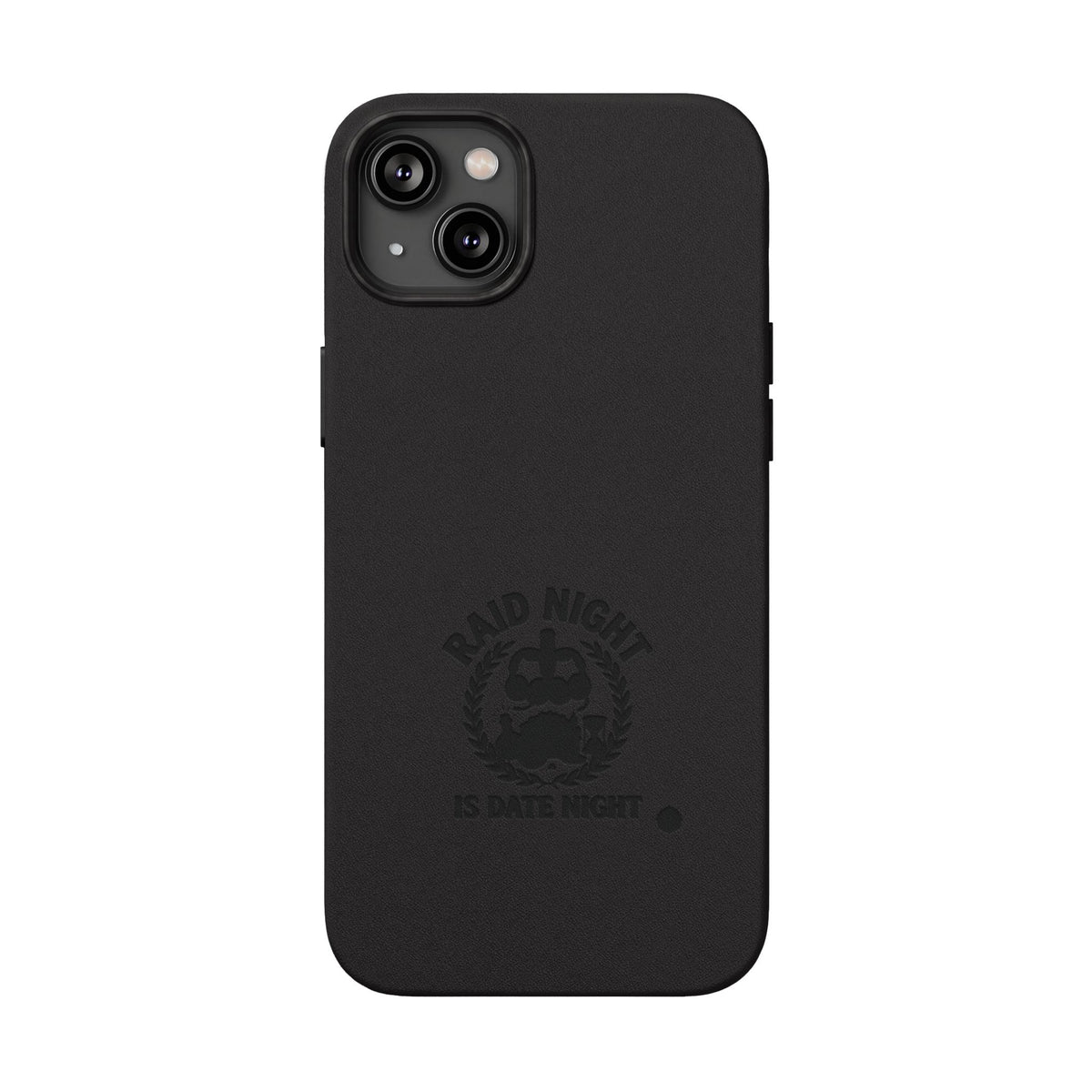 Engraved PU Leather Phone Case — 'Raid Night' Embossed Protective Cover
