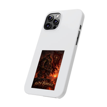 Slim Phone Case — Dark Viking Warrior 'Sixty Forever' Graphic