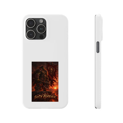 Slim Phone Case — Dark Viking Warrior 'Sixty Forever' Graphic