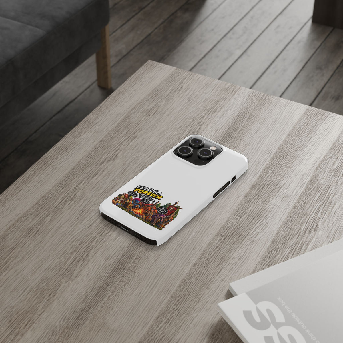 Level 60 Forever Slim Phone Case — Retro RPG Camping Gamer Design