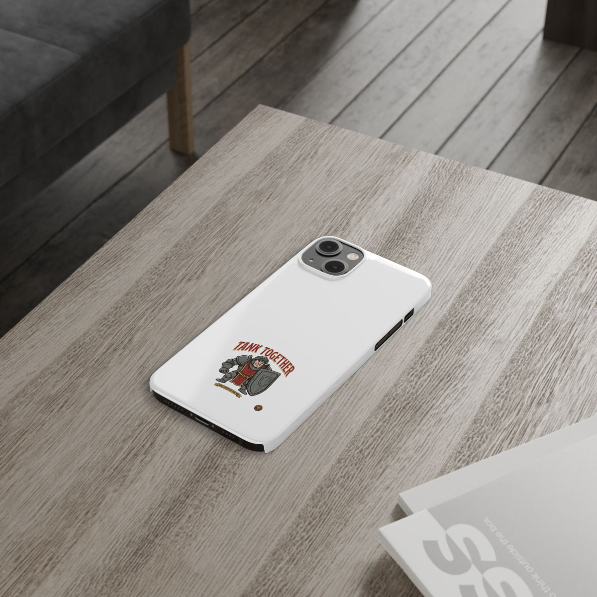 Slim Phone Case — "Tank Together" Medieval Tank Warrior Design