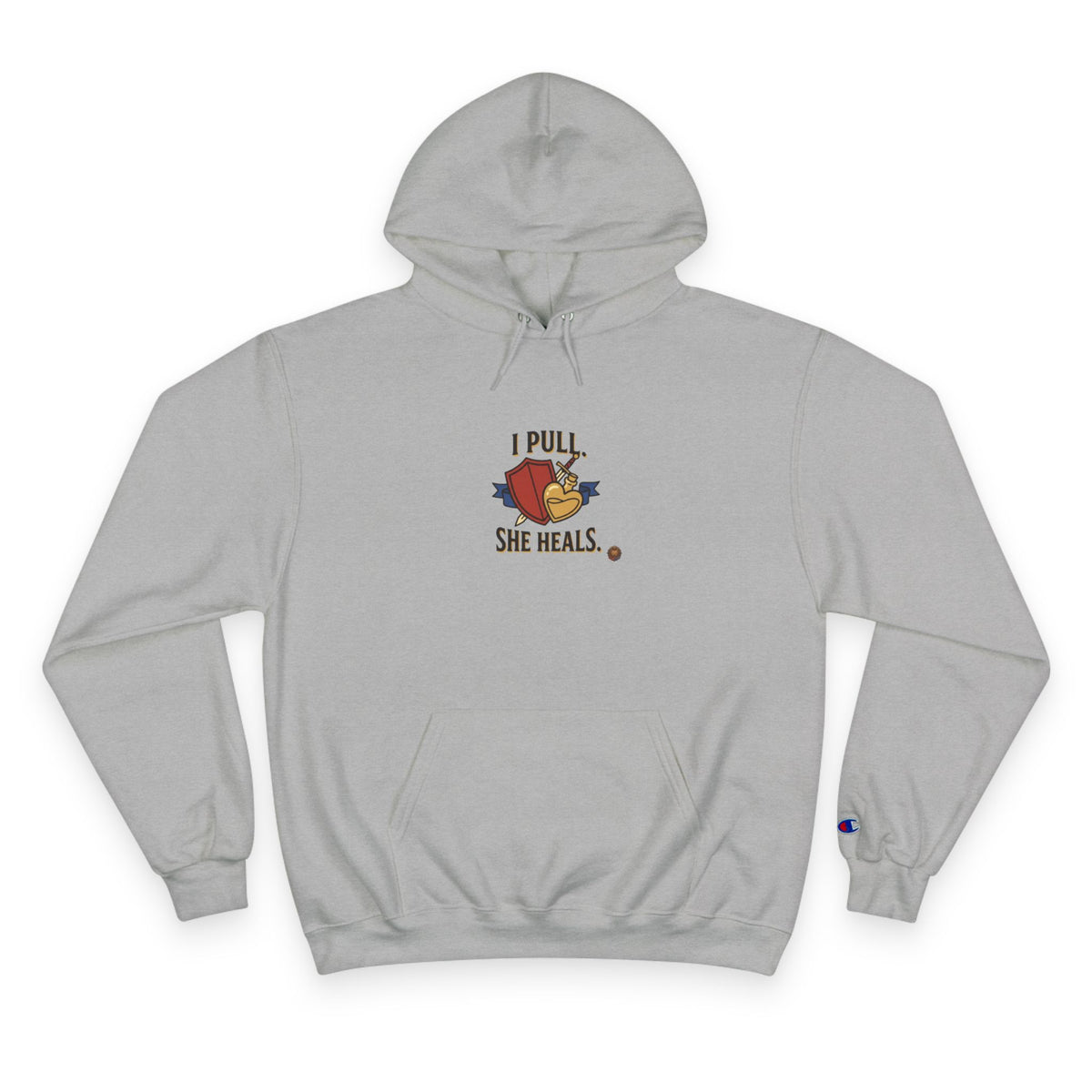 Hoodie — “I Pull, She Heals” Physical Therapy & Massage Therapist Pullover