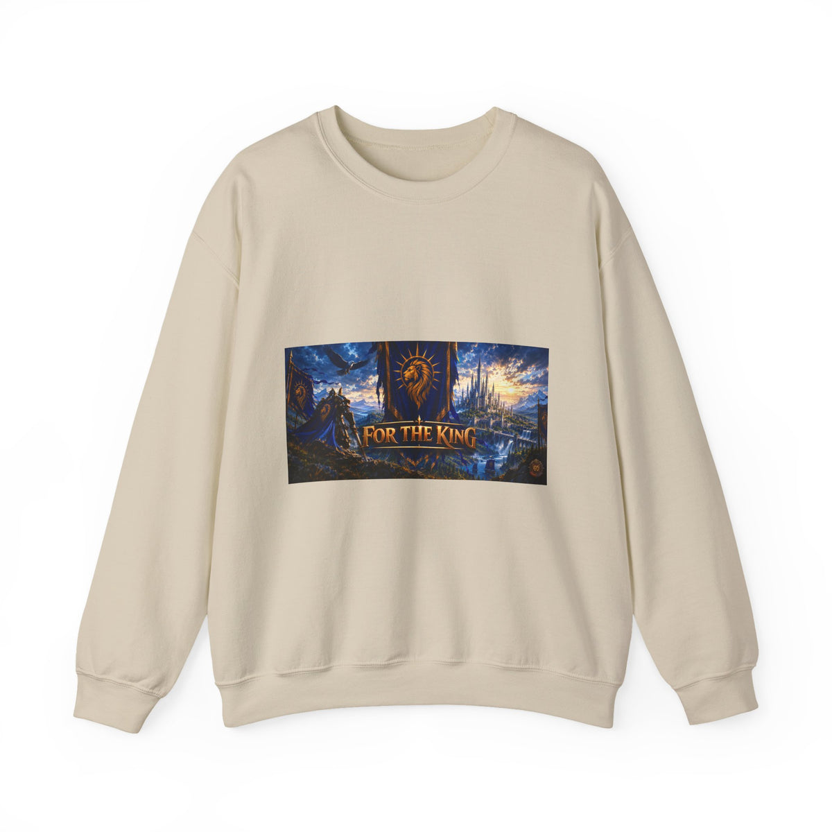 For the King Crewneck Sweatshirt – Medieval Fantasy Gaming Design