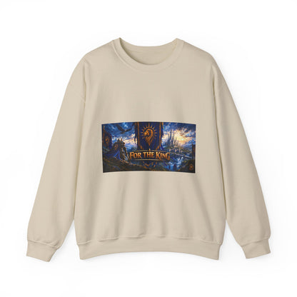 For the King Crewneck Sweatshirt – Medieval Fantasy Gaming Design