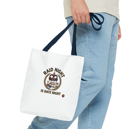 Raid Night Is Date Night Tote Bag — Military Police Themed Canvas Tote