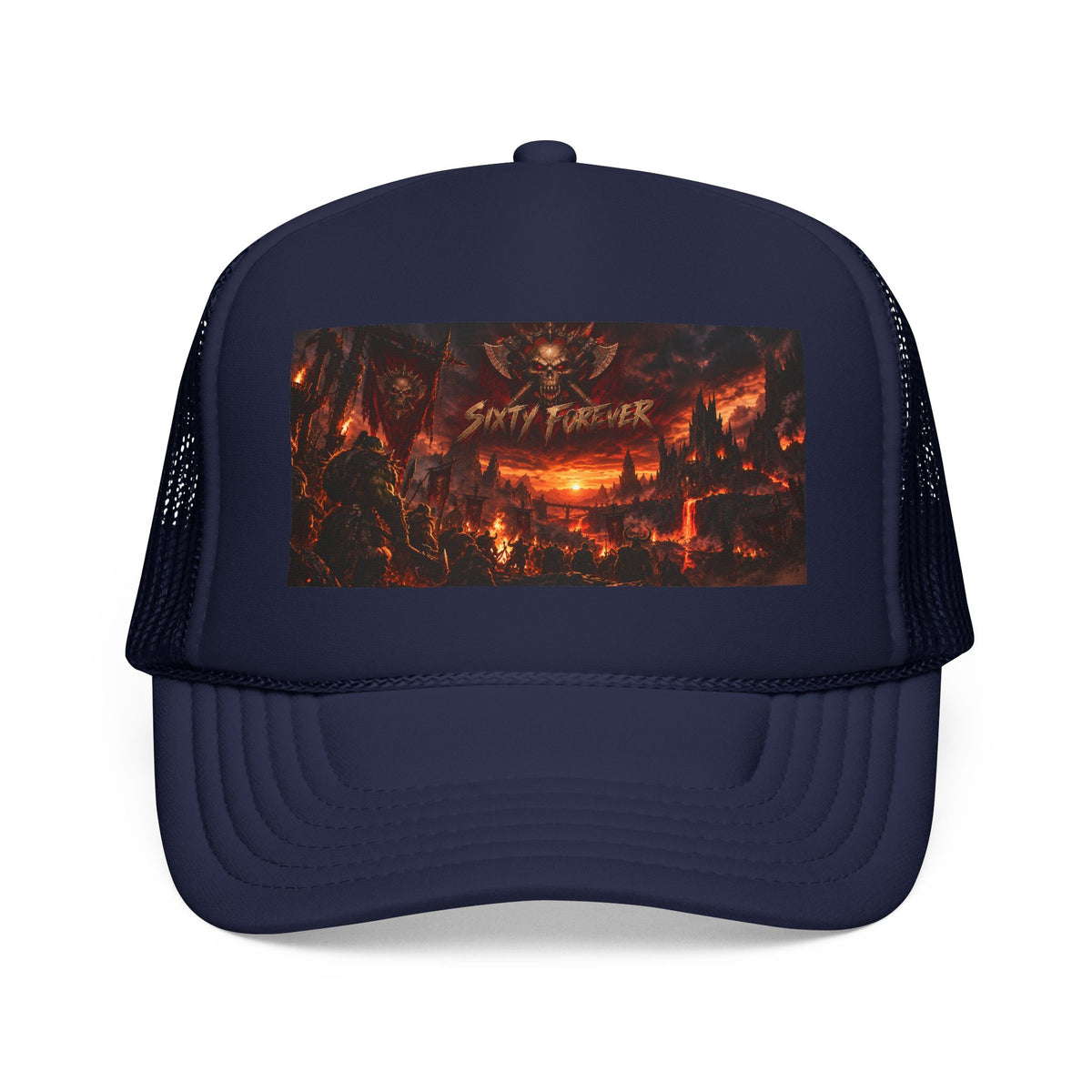 Foam Trucker Hat — Dark Fantasy 'Satanic' Apocalypse Graphic Cap