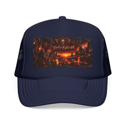Foam Trucker Hat — Dark Fantasy 'Satanic' Apocalypse Graphic Cap