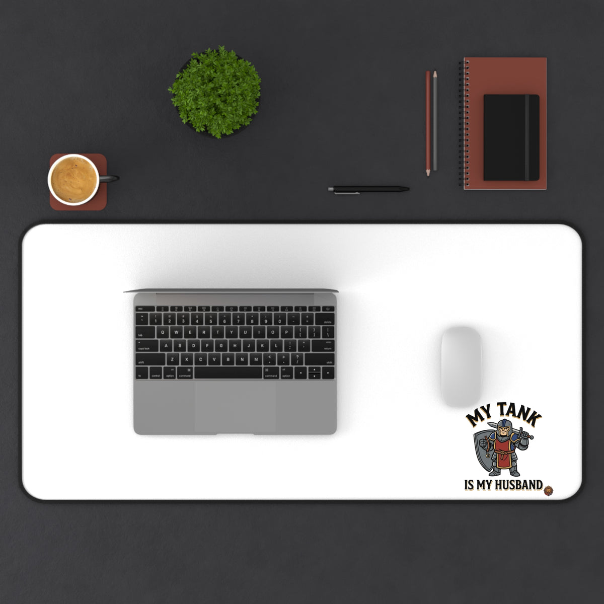 Desk Mat — "My Tank Is My Husband" Military Gamer Mousepad Desk Mat