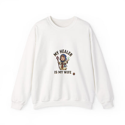 My Healer Is My Wife Sweatshirt — Cute RPG Medic Wife Crewneck