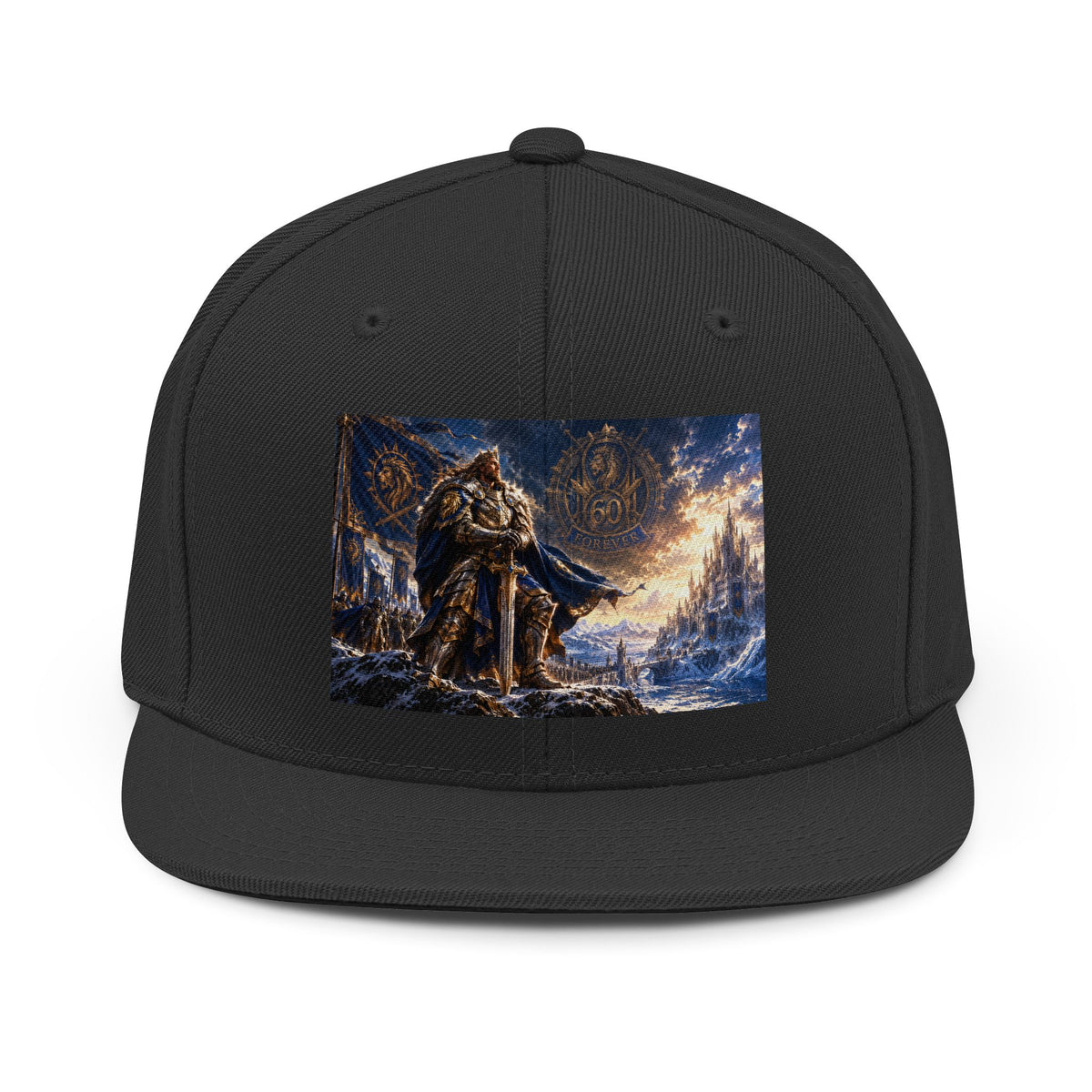 Viking Warrior Snapback Hat — Norse Myth Scenic Embroidered Cap