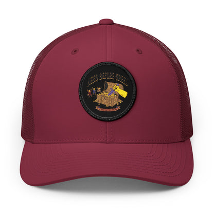 Embroidered Trucker Cap — 'Need Before Greed' Patch